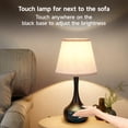 thumbnail image 2 of Touch Table Lamp for Bedroom Set of 2, Farmhouse 3-Way Dimmable Table Lamps for Nightstand with Fabric Shade, Lamps for Living Room，Desk Lamps for Home Office, Black Lamp for Bedroom, 2 of 9