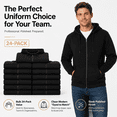 thumbnail image 2 of BILLIONHATS 24 Pack Black Adult Full Zip Hoodie Fleece Zip Up Sweatshirts, Soft Cotton Blend Casual Hoodie for Men, Women (Small), 2 of 8