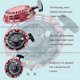 thumbnail image 5 of Pull Start Assembly for Honda GX200 GX160 Recoil Starter 5.5 6.5HP Engine with Curved Rod Pawl 28400-Z4M-306ZB 27400-Z1 (PrettyJ), 5 of 5