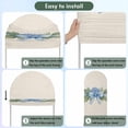 thumbnail image 5 of Hydrangea Flower Arch Backdrop Cover, Spandex Fitted Wedding Arch Cover, Pastoral Blue Bow Floral Spring Lraf Round Top Stand Covers for Birthday Ceremony Bridal Shower Party Decor 6.6x3.3 Ft, 5 of 9