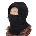 thumbnail image 1 of Kids Hat Solid Color Adjustable Boys Girls Pure Color Drawstring Cap Scarf for Outdoor, 1 of 10