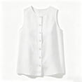 thumbnail image 5 of cocolona Womens Summer Basic Tank Tops Crew Neck Sleeveless Loose Shirts Trendy Casual Solid Color Blouses, 5 of 6