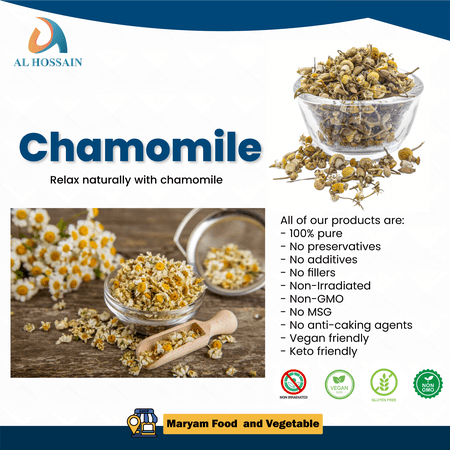 Al Hossain Natural Guatemalan Chamomile Cut & Sifted 100g – Premium Dried Chamomile Flower Herbal Tea, Calming Loose Leaf Botanical for Relaxation, Sleep Support & Wellness Infusion