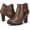 Dark Brown-2, variant on Pennysue Women's Thin Chunky Heel Ankle Booties Brown Zipper Short Boots For Women Size 8.5