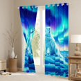 thumbnail image 3 of jejeloiu Jungle Wildlife Wolf Curtains Pack of 2 (42x84 Each),Watercolor Aurora Curtains Blackout For Boys Teens, 3 of 6