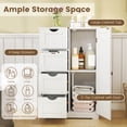 thumbnail image 6 of Costway Wooden 4 Drawer Bathroom Cabinet Storage Cupboard 2 Shelves Free Standing White, 6 of 10