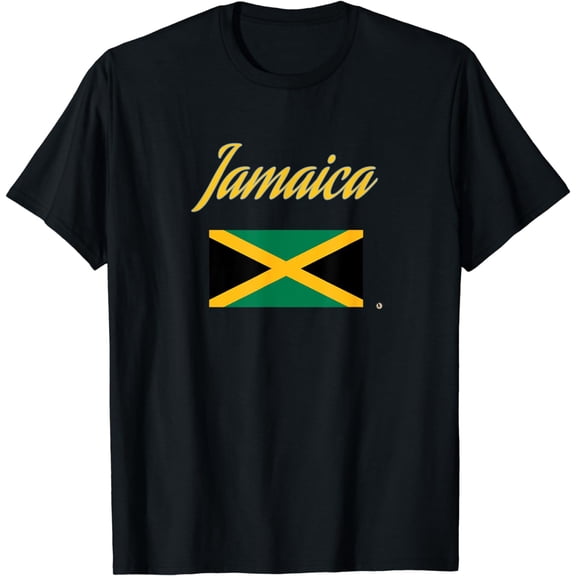 Jamaica with Jamaican Flag T-Shirt mens t shirt，black，women，funny，misfits，men，journey，t-shirt