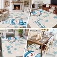 thumbnail image 5 of 8'x10' Area Rugs, Blue Christmas Snowman Indoor Outdoor Area Rug for Living Room Bedroom, Xmas Snowflake Birds Washable Bathroom Rugs Kitchen Floor Carpet Mats Home Decor Aesthetic, 5 of 8