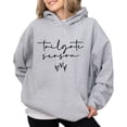 thumbnail image 3 of Tailgate Season Hoodie for Women Cute Football Game Day Pullover, Gray Hoodie, XL, 3 of 8