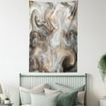 thumbnail image 4 of Marble Tapestry, Retro Style Paintbrush Colors in Marbling Texture Watercolor Artwork, Wall Hanging for Bedroom Living Room Dorm Decor, 60W X 80L Inches, Sand Brown Dust Pale Grey, by Ambesonne, 4 of 5