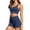 Navy, variant on Womens 2 Piece Workout Sets Strappy Sports Bra High Waisted Tummy Control Gym Biker Shorts, Yoga Pilates Outfits(Grey,L)