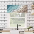 thumbnail image 4 of Turquoise Ombre Valance Curtain for Kithchen Windows Teal and Brown Gradient Modern Abstract Geometric Valance Tier Curtain Rod Pocket Valances for Bedroom/Living Room/Bathroom, 1 Panel, 54 x 18 Inch, 4 of 5