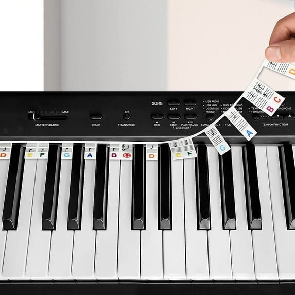 SHANNA 88-Key Piano Notes Guide for Beginners, Removable Piano Keyboard Note Labels for Learning, Made of Silicone, No Stickers Required, Reusable