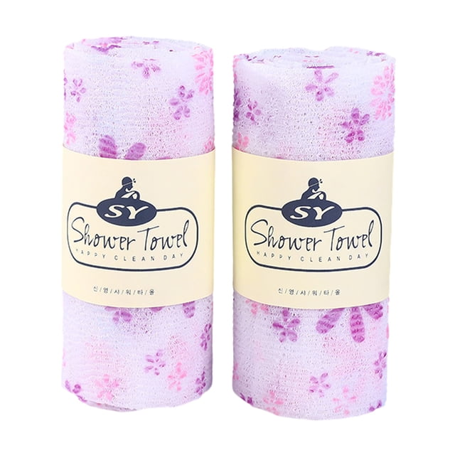 Guardurnaity Toalla exfoliante de ducha (2 unidades), suave y elástica, con textura de doble cara para un secado rápido. Ideal para la espalda y Cuerpo del baño magenta