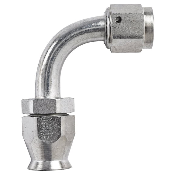 JEGS AN 90-Degree PTFE Hose End Fitting [-6 AN Female to -6 AN PTFE Hose, Zinc Plated]