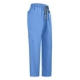 thumbnail image 6 of Resicozy Scrub Suit Set for Women Short Sleeve V-Neck Top Wide Leg Jogger Pants with Drawstring Nursing Uniforms Set Blue XL, 6 of 7