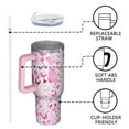 thumbnail image 4 of Pink Breast Cancer Tumbler with Handle and Lid,40oz Double Wall Vacuum Insulated Tumbler,Cups Gift for Women and Men, 4 of 7