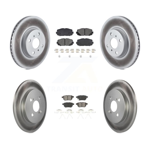 Transit Auto Front Rear Coated Disc Brake Rotors and Semi-Metallic Pads Kit for Car Toyota Yaris KGS-101087