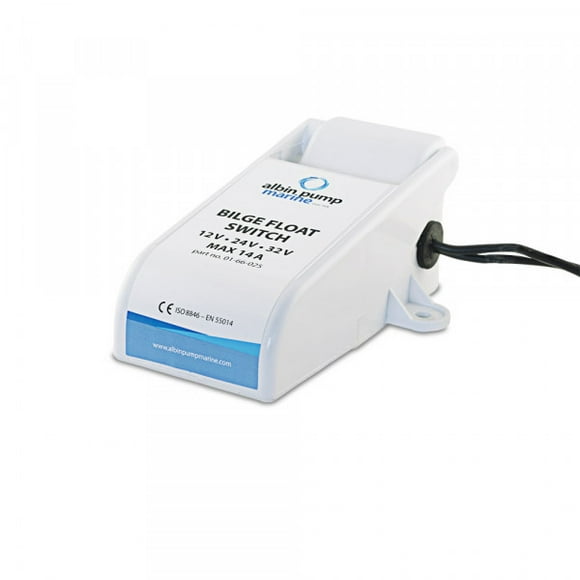 Albin Bilge Pump Switch 01-66-025 Marine Series; Use For Salt Water And Fresh Water Use Only; 12/24/32 Volt; With Durable Thermoplastic ABS Housing; Rated 500 000 Cycles; Maximum 14 Amp