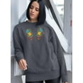 thumbnail image 2 of Flower Embroidery Hand Drawn Sweatshirt Women -Image by Shutterstock, Female Medium, 2 of 4