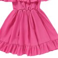 thumbnail image 4 of Miluxas Girls off the Shoulder Cute Summer Dress Boho Loose Ruffle Flowy Tiered Swing A-Line Casual Midi Dress Hot Pink 110(110), 4 of 4