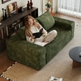 thumbnail image 6 of NeoKo Corduroy 2-Seater Loveseat | 63" Deep Seat Comfy Sofa | No Assembly Green Sofa, 6 of 8