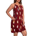thumbnail image 3 of Gvmfive Women's Plus Size Dress Sleeveless Printed V-Neck Loose Flowy Mini Sundress, 3 of 4