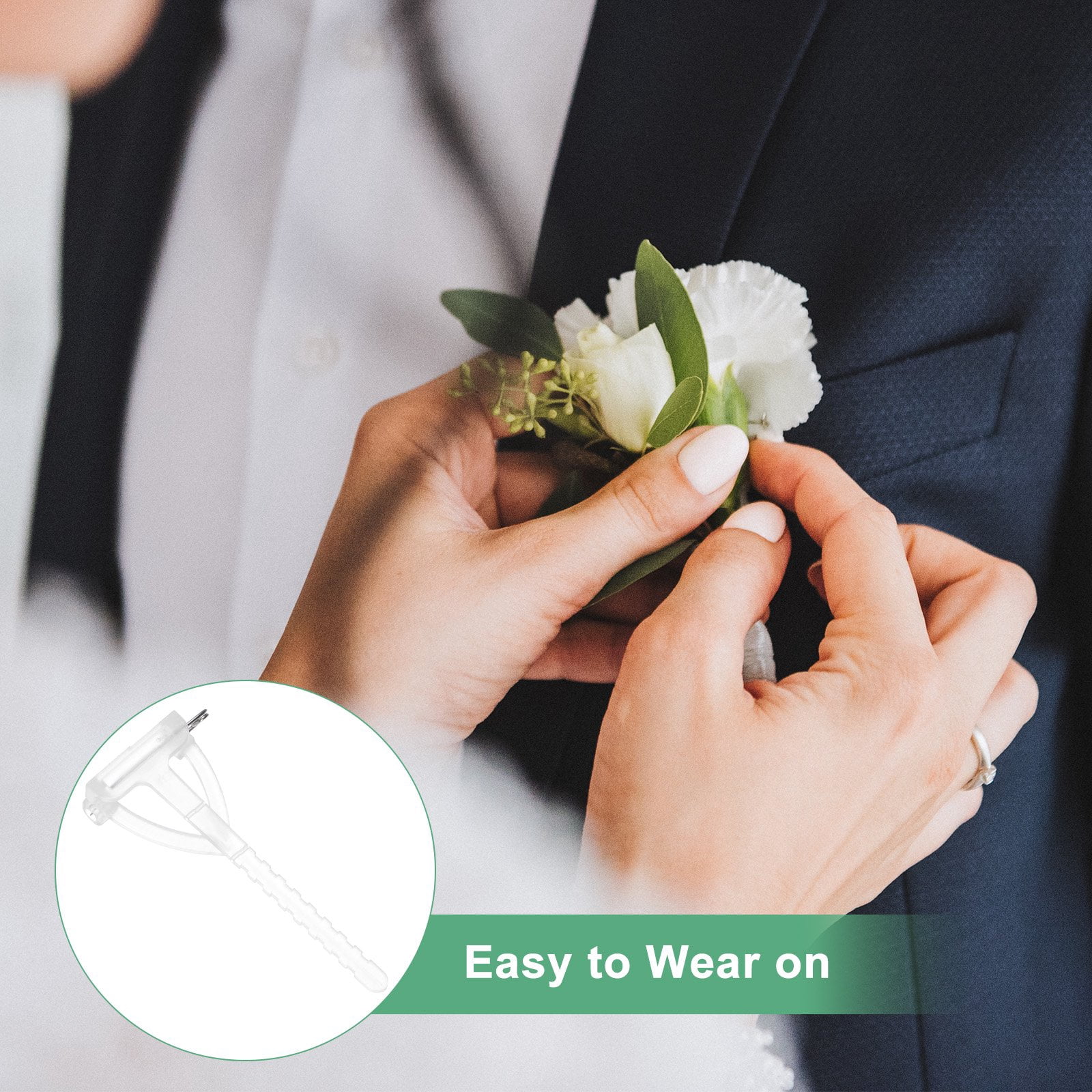 &nbsp;240-Pack Boutonnieres Safety Pins, Plastic Triangle Corsage Pin Buttonhole Flowers Pins for Wedding/Bridegroom Brooch/Party, T Shape Safety Clips Holder [6.5cm, White]