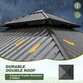 thumbnail image 6 of GARTOO 8.5‘x8.5’ Outdoor Gazebo with Double Roof, Aluminum Frame, Screen Netting & Privacy Curtains, Pre-installed Hooks for Fan/Light, 6 of 7
