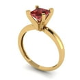 thumbnail image 2 of Clara Pucci 14K Yellow Gold Solid Gold Garnet Solitaire Anniversary Ring for Women - 1 cttw Princess Cut, 2 of 8