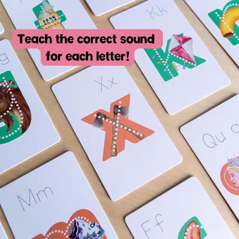 Lit Letters Pictograph Mnemonic Cards 26 Pcs ABC Flash Cards With ...