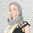 thumbnail image 2 of NUZYZ Autumn Winter Women Outdoor Thick Warm Keeping Solid Color Knitted Hooded Scarf, 2 of 8