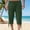 Green, variant on Men Shorts Elastic Waist Beach Capri Casual Cotton Linen Pockets Solid Loose Drawstring, Blue, 3XL