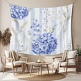 thumbnail image 2 of Hydrangea Striped Tapestry for Bedroom Wall Hanging Tapestry, Vintage Floral Botanical Ceiling Backdrop Tapestries Poster Blanket Wall Decor for Teens Room Living Room Dorm 59" x 90", 2 of 8