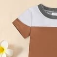 thumbnail image 4 of HCNTES Toddler Baby Boy Summer Outfit Patchwork Short Sleeve T Shirt Top Casual Shorts Set Clothes kids clothes under $5(2-3 Years,Brown), 4 of 7