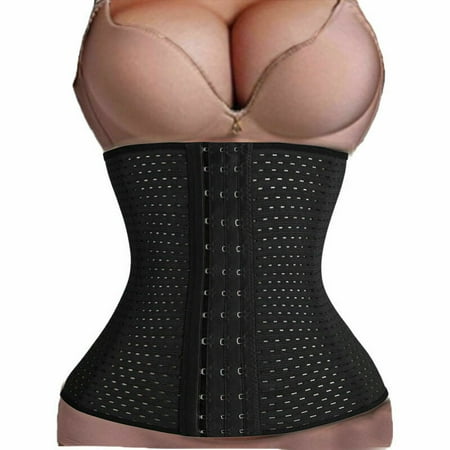 

Waist Trainer Cincher Body Shaper Sport Workout with Adjustable Hooks For Higher Compression: Black|Size XL