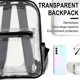 thumbnail image 5 of Mochila transparente Fnochy para el regreso a clases, resistente, transparente, de plástico transparente, ideal para la escuela, el trabajo, conciertos, la universidad y eventos en estadios (roja), 5 of 7