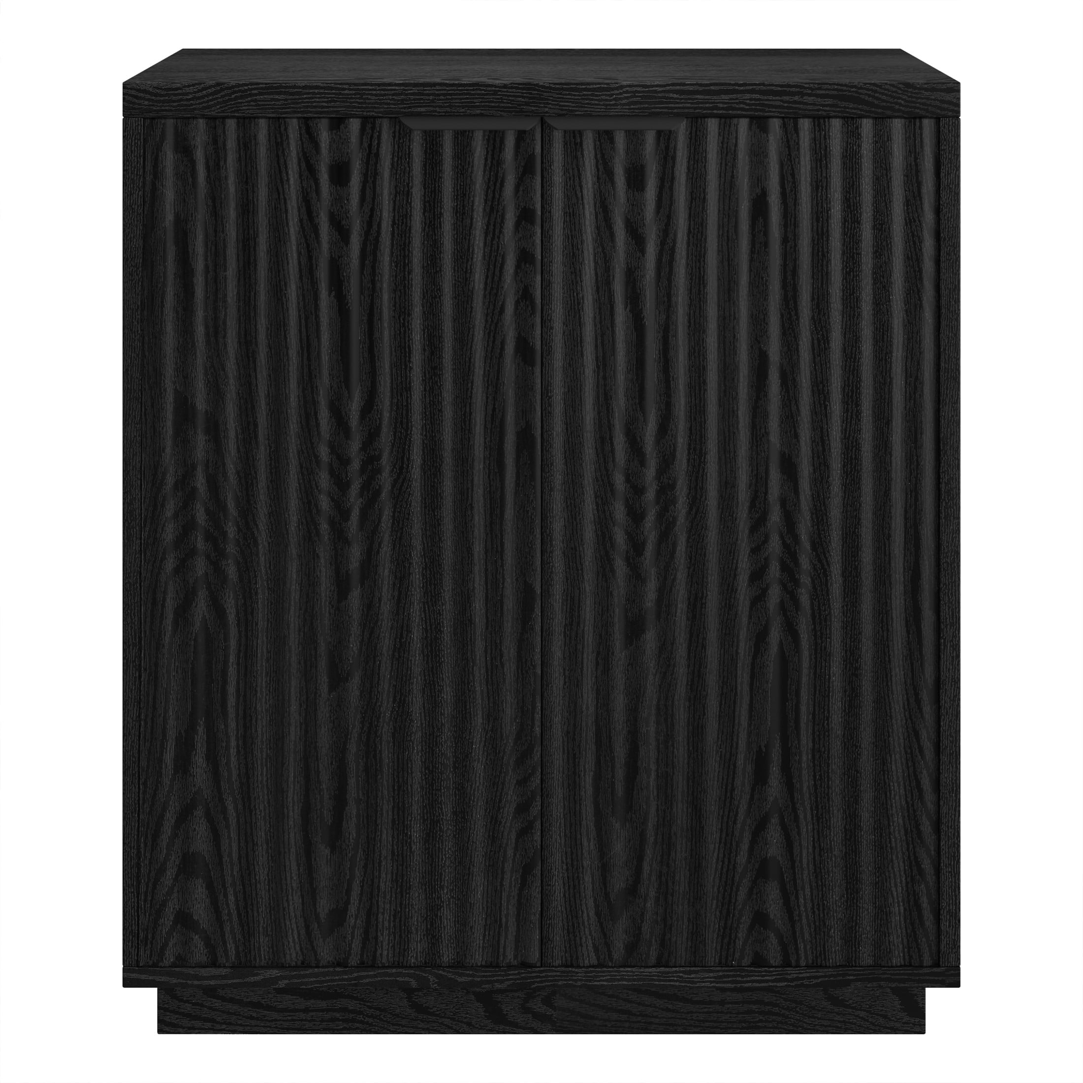 Evelyn&Zoe Modern/Contemporary 28" Wide Black Grain Accent Cabinet