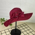 thumbnail image 3 of Tea Party Hats for Women Easter Women's Foldable Wide Brimmed Sun Hat Korean Minimalist Style Bowknot Sunhat Casual Beach Cap, 3 of 3