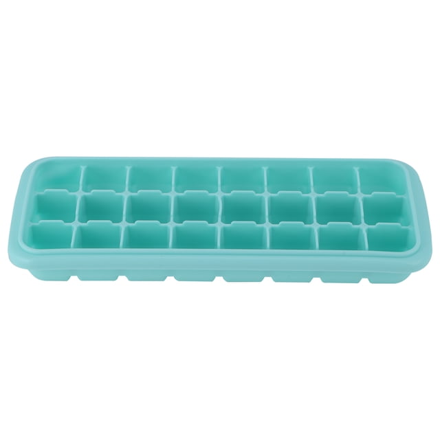 Bandeja de hielo con tapa Jadeshay molde de silicona para cubitos pequeños de 24 rejillas