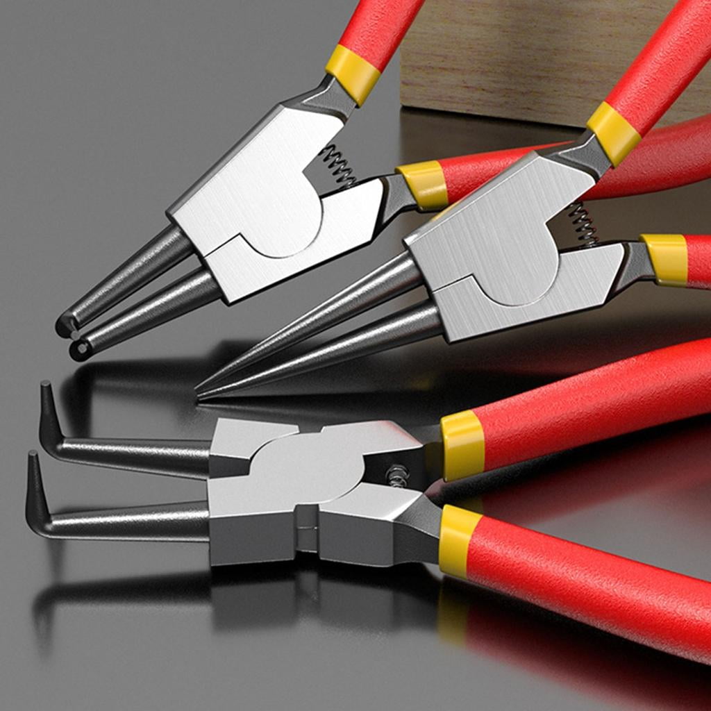 CEORPER 4Pcs Snap Rings Pliers Set Circlip Plier Internal/External Heavy Duty for Rings Remover Retaining Straight Bent Lock Plier