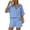 Light Blue, variant on Women's Linen Blend 2-Piece Outfit, Button-Down Collared Shirt & Drawstring Shorts Set, Casual Summer Co-Ord Set, Breathable Vacation Wear, 7 Colors, Sizes S-XXL