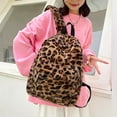 thumbnail image 4 of Sunyuer Fluffy Casual Leopard Pattern Zip Backpack, Leopard Pattern Plush Backpack, Casual Zipper Backpack for Women & Men, Fashionable Backpack for Daily Use, 4 of 10