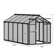 thumbnail image 4 of 6x8 FT Greenhouse for Outdoors,Polycarbonate Greenhouse with Quick Setup Structure and Roof Vent,Aluminum Greenhouses Heavy Duty,Large Walk-in Greenhouse for Winter Garden,Backyard,Patio,Lawn, 4 of 7