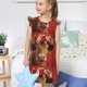 thumbnail image 4 of Balery White And Red Daisy Cow Camisón de princesa para niñas, pijama de algodón con mangas abullonadas, suave y bonito.-Large, 4 of 6