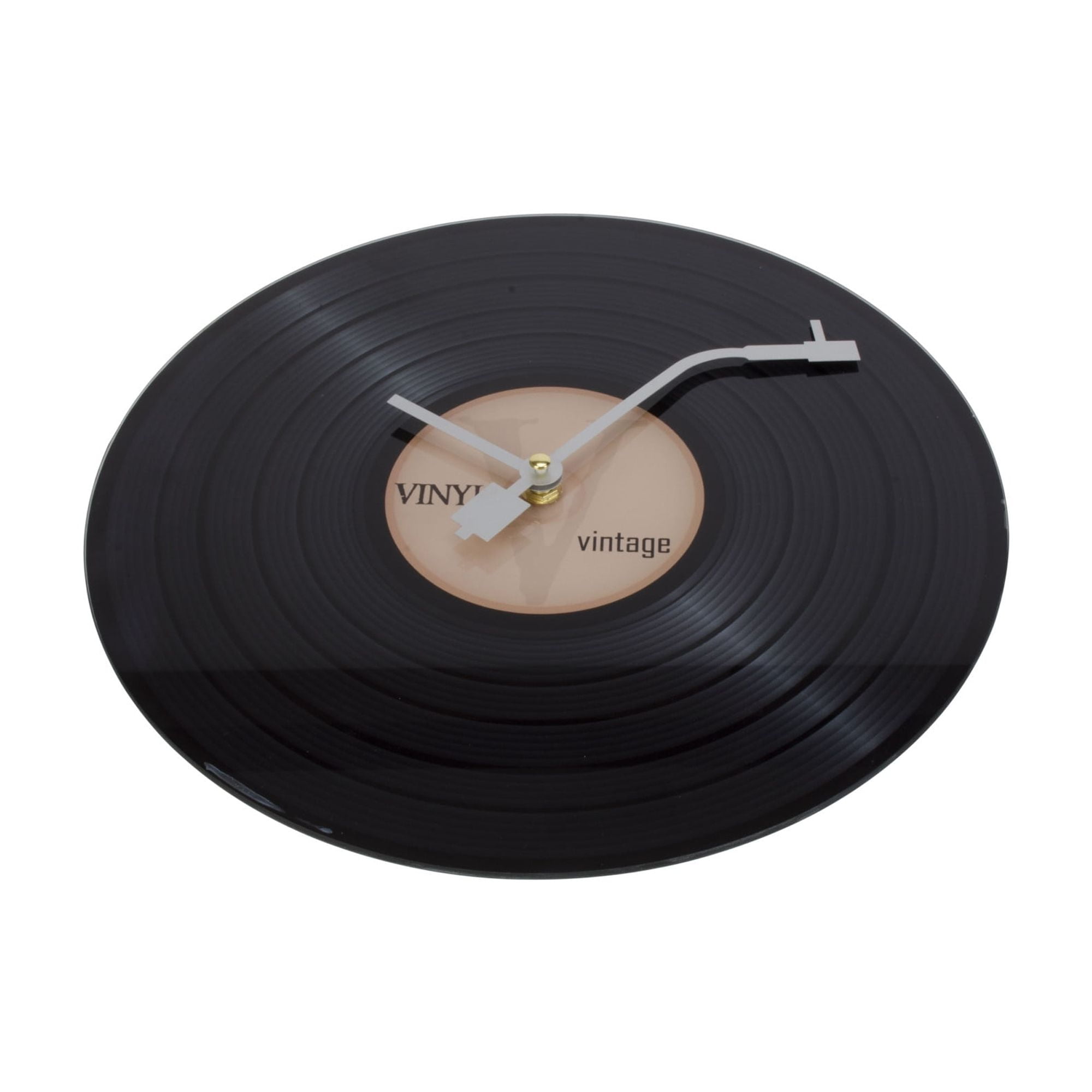 Perfect Solutions Glass Disk Wall Clock - Vinyl Record