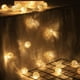 thumbnail image 5 of FloreceBien 20 luces LED con pilas, 16.4 pies, 20 bolas de ratán, luz navideña, cadena de luces decorativas para dormitorio, fiesta, boda (blanco cálido), 5 of 6