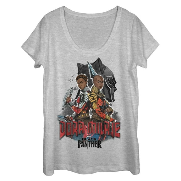 Women's Marvel Black Panther 2018 Dora Milaje  Scoop Neck Athletic Heather X Large