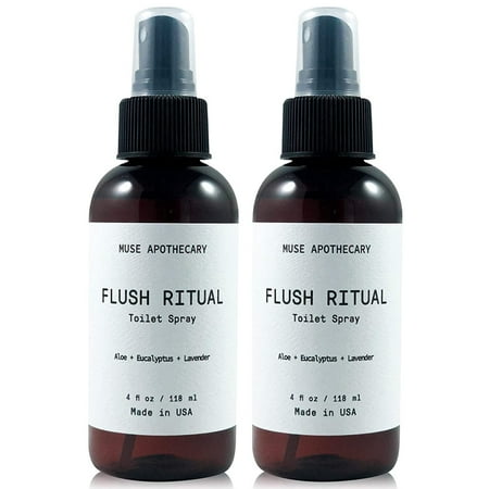 Muse Apothecary Flush Ritual Luxury Aromatherapy Toilet Bowl Spray Freshener Bathroom Deodorizer with Essential Oils 4 Oz 2-Pack