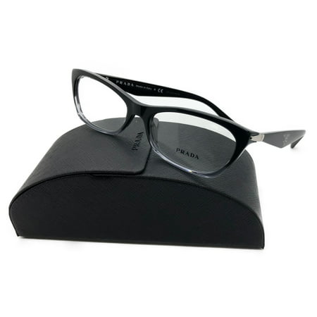Prada Milano Eyeglasses VPR 15P c. ZYY1O1 in Black & Crystal Gray 53mm ...
